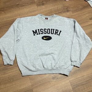Nike Mizzou Missouri Gray Crewneck Vintage Size XXL